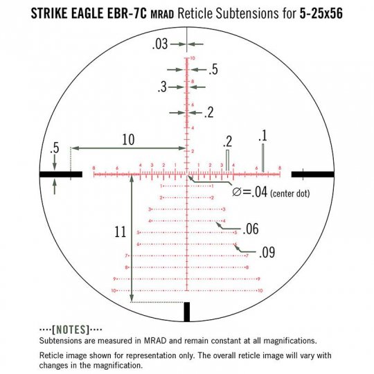Vortex Strike Eagle 5-25x56FFP EBR-7C MRAD (34MM)