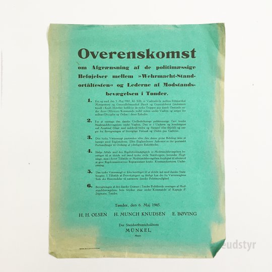 Tønder 6 Maj 1945 - Overenskomst