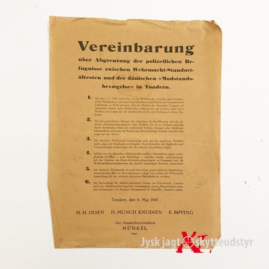 Tønder 6 Maj 1945 - Overenskomst