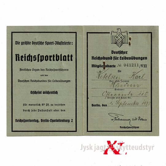 DRL Medlemskort 1935-36